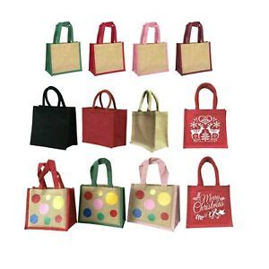Coloured or Printed Hessian Shopper Bag